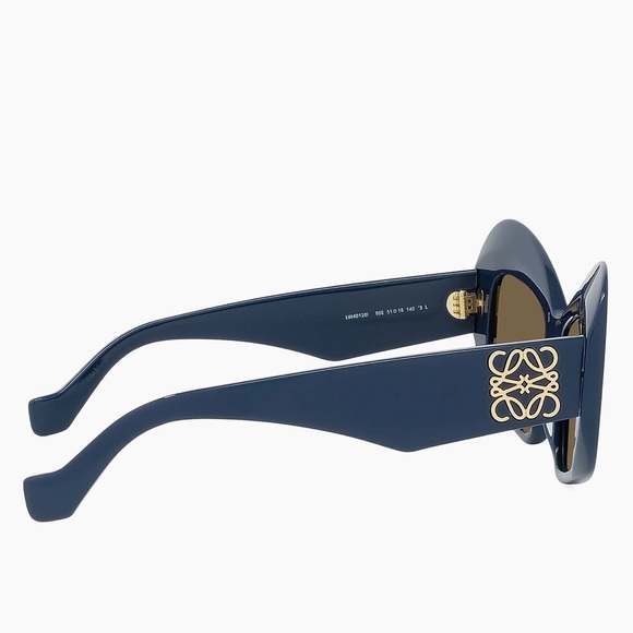 Loewe Women's Navy Sunglasses with Gold Accent (NWT) - Picture 7 of 9